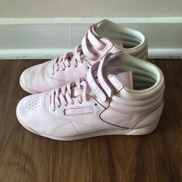 pink hi top reebok classics